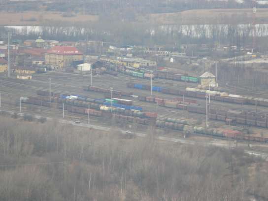Pohled z Hněvína na nákladní nádraží