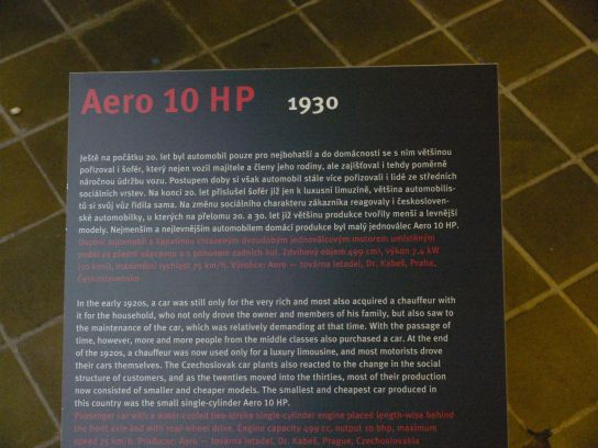 32. Popisek k automobilu Aero 10 HP
