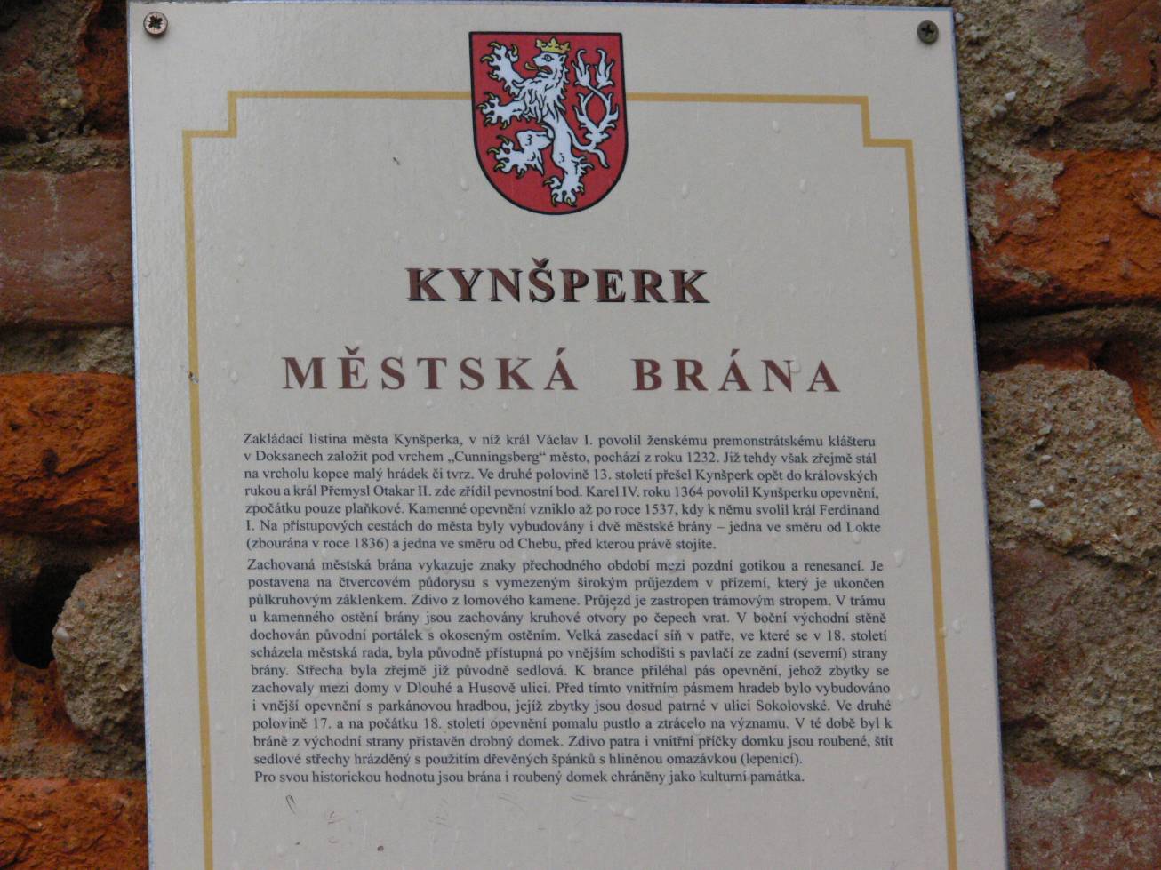 Popisek městské brány