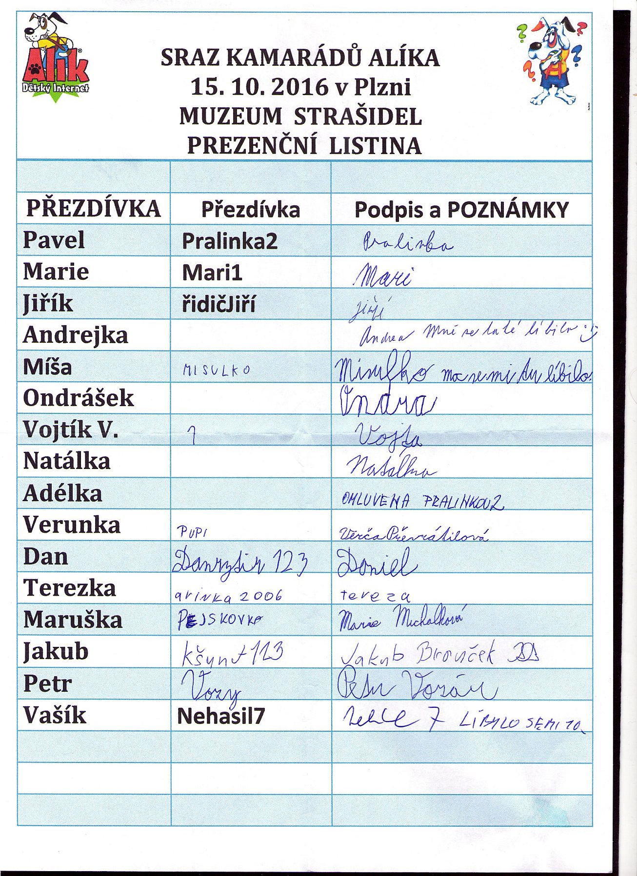 24. Prezenční listina
